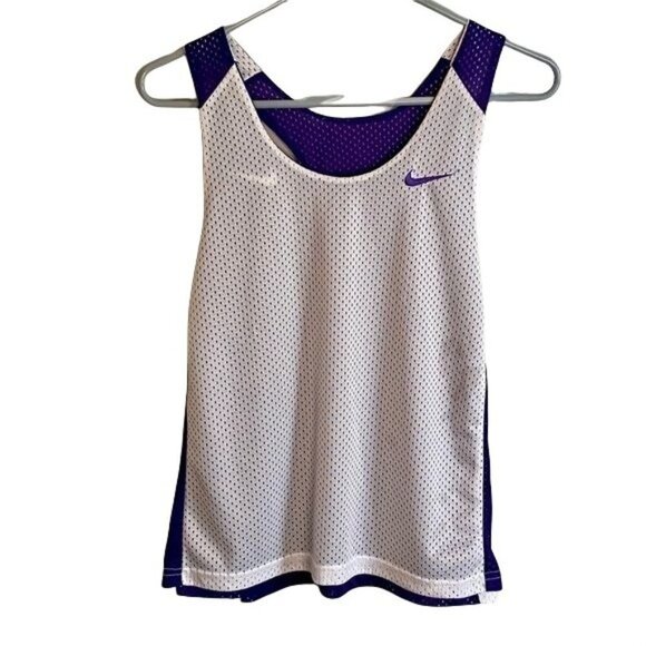 Nike Reversible Sleeveless Jersey Tank Top Purple and White Medium - Picture 2 of 6